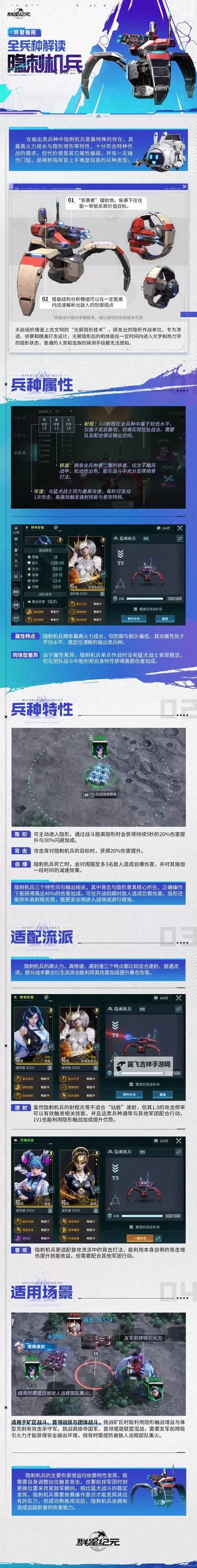 《群星纪元》异星指南丨隐刺机兵兵种解读,隐身背击增伤加高火力成长!图1