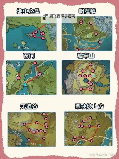 《原神》钟离突破材料采集路线规划图1